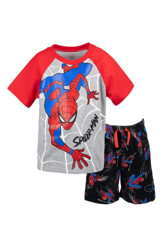 Spider-Man Toddler Boys T-Shirt and Shorts Outfit Set Toddler to Big Kid