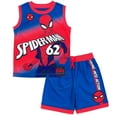 thumbnail image 1 of Marvel Spider-Man Toddler Boys Tank Top and Bike Shorts Outfit Set Red / Blue 5T, 1 of 5