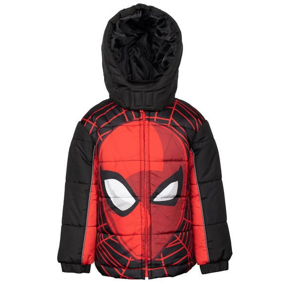 Marvel Spider-Man Toddler Boys Zip Up Puffer Jacket Toddler to Big Kid
