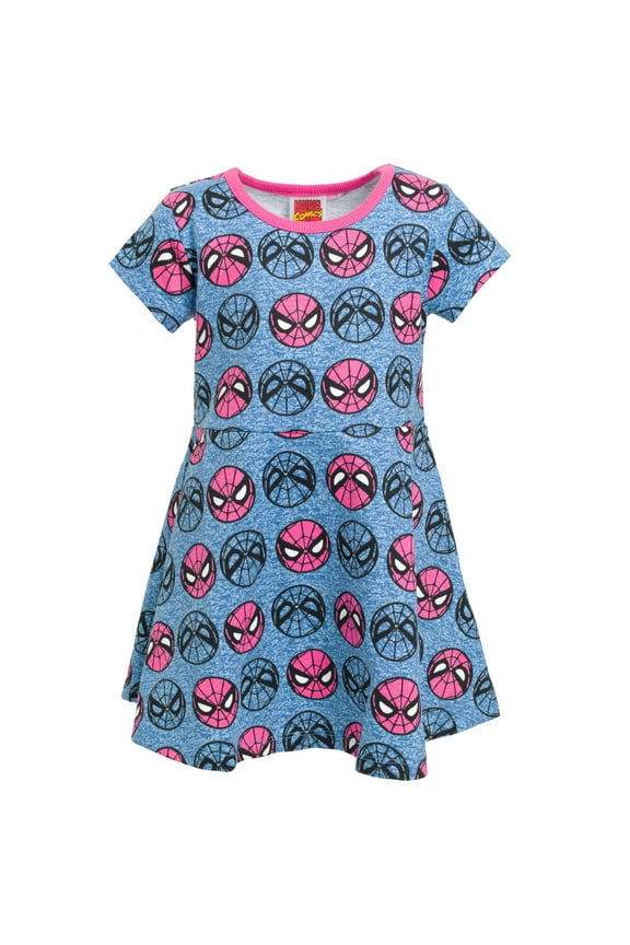 Spider-Man Toddler Girls French Terry Skater Dress Toddler to Big Kid