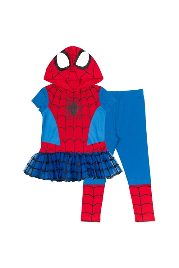 Spider-Man Toddler Girls Peplum T-Shirt and Leggings Outfit Set