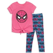 Marvel Spider-Man Toddler Girls T-Shirt and Leggings Outfit Set Toddler to Big Kid
