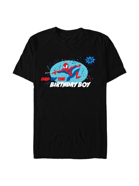 Spider-Man Toon Family Party Dad of the Birthday Boy - Short Sleeve Blended T-Shirt for Adults - Customized-Black