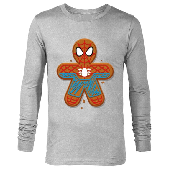 Marvel Spider-Man Toon Holiday Gingerbread Man Cookie - Long Sleeve T-Shirt for Men - Customized-Athletic Heather