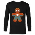 thumbnail image 1 of Marvel Spider-Man Toon Holiday Gingerbread Man Cookie - Long Sleeve T-Shirt for Men - Customized-Black, 1 of 5