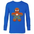 thumbnail image 1 of Marvel Spider-Man Toon Holiday Gingerbread Man Cookie - Long Sleeve T-Shirt for Men - Customized-Navy, 1 of 5