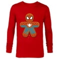 thumbnail image 1 of Marvel Spider-Man Toon Holiday Gingerbread Man Cookie - Long Sleeve T-Shirt for Men - Customized-New Red, 1 of 5