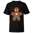 thumbnail image 1 of Marvel Spider-Man Toon Holiday Gingerbread Man Cookie - Short Sleeve T-Shirt for Kids - Customized-Black, 1 of 5