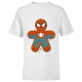 thumbnail image 1 of Marvel Spider-Man Toon Holiday Gingerbread Man Cookie - Short Sleeve T-Shirt for Kids - Customized-White, 1 of 5