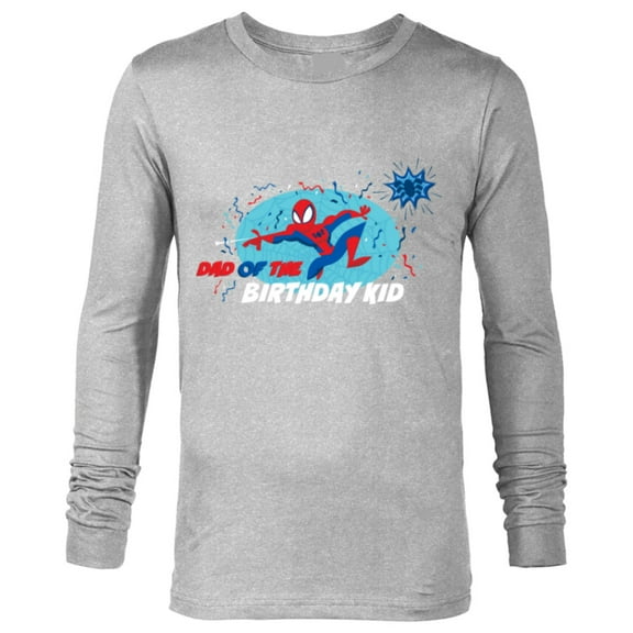 Marvel Spider-Man Toony Family Party Dad of the Birthday Kid - Long Sleeve T-Shirt for Men - Customized-Athletic Heather
