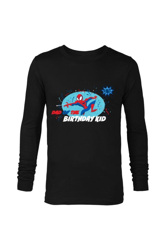 Spider-Man Toony Family Party Dad of the Birthday Kid - Long Sleeve T-Shirt for Men - Customized-Black