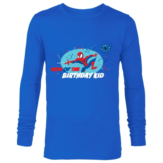 Marvel Spider-Man Toony Family Party Mom of the Birthday Kid - Long Sleeve T-Shirt for Men - Customized-Navy