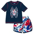 thumbnail image 1 of Marvel Spider-Man UPF 50+ Rash Guard and Swim Trunks Outfit Set Logo Toddler to Little Kid, 1 of 5