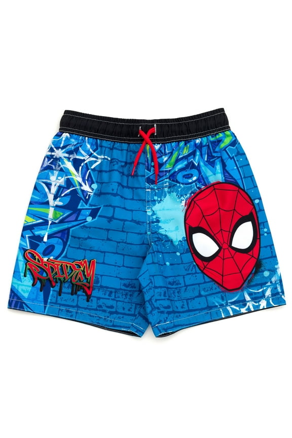 Spider-Man UPF 50+ Swim Trunks Graffiti Toddler to Little Kid