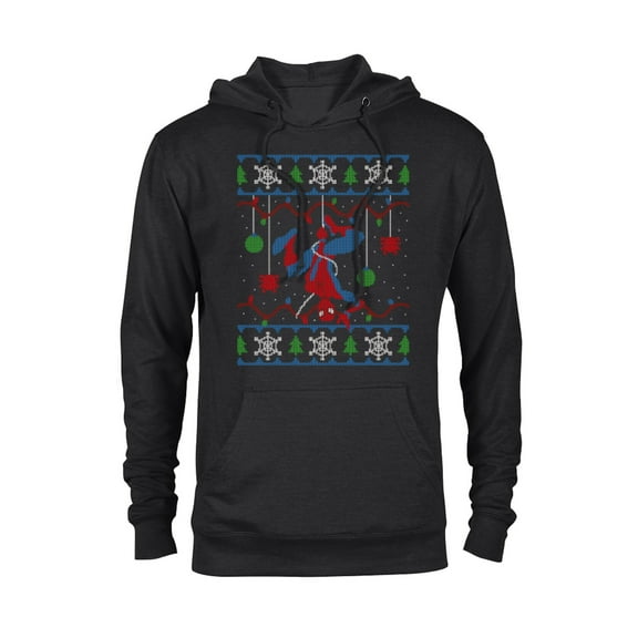 Marvel Spider-Man Upside Down Ugly Christmas Sweater - Pullover Hoodie for Adults - Customized-Black