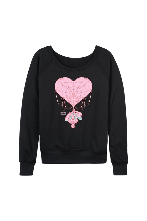 Spider-Man - Valentine Heart Web - Women's French Terry Pullover Sweatshirt
