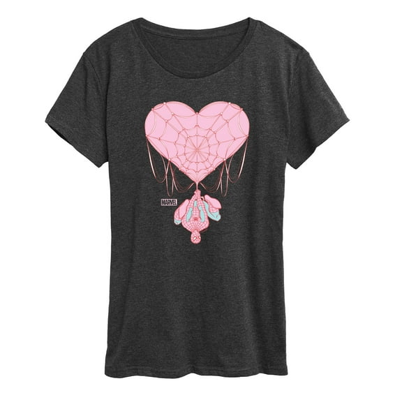 Marvel Spider-Man - Valentine Heart Web - Women's Short Sleeve Graphic T-Shirt