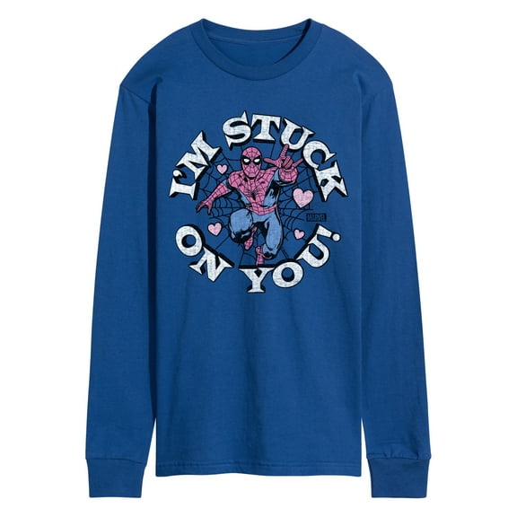 Marvel Spider-Man - Valentine I'm Stuck On You - Men's Long Sleeve Graphic T-Shirt