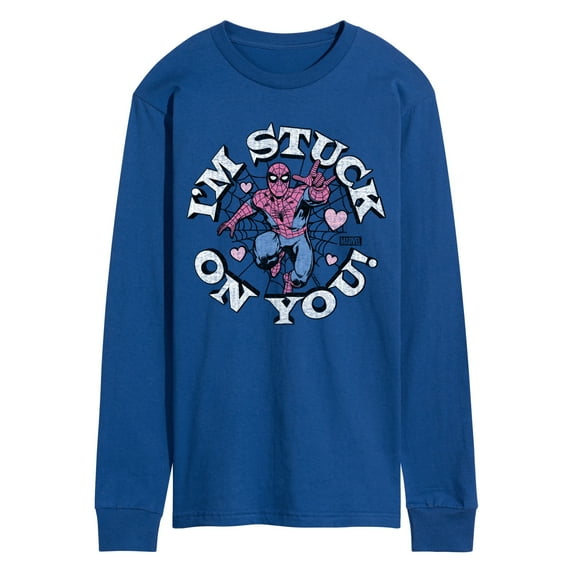 Marvel Spider-Man - Valentine I'm Stuck On You - Men's Long Sleeve Graphic T-Shirt