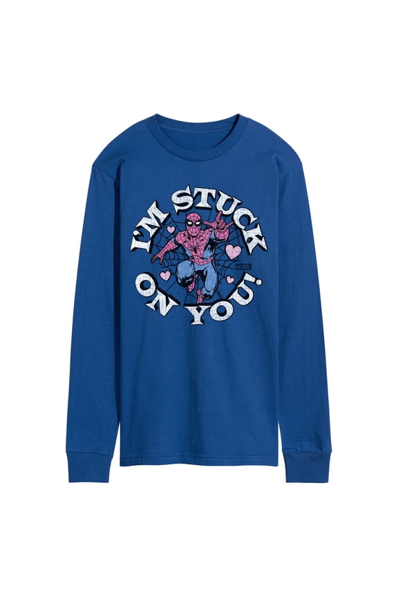 Spider-Man - Valentine I'm Stuck On You - Men's Long Sleeve Graphic T-Shirt