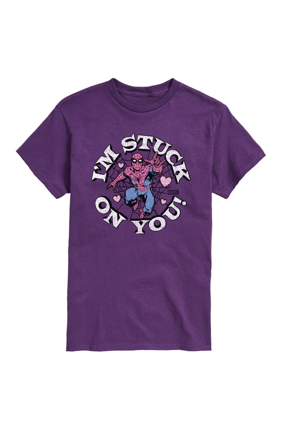 Spider-Man - Valentine I'm Stuck On You - Men's Short Sleeve Graphic T-Shirt