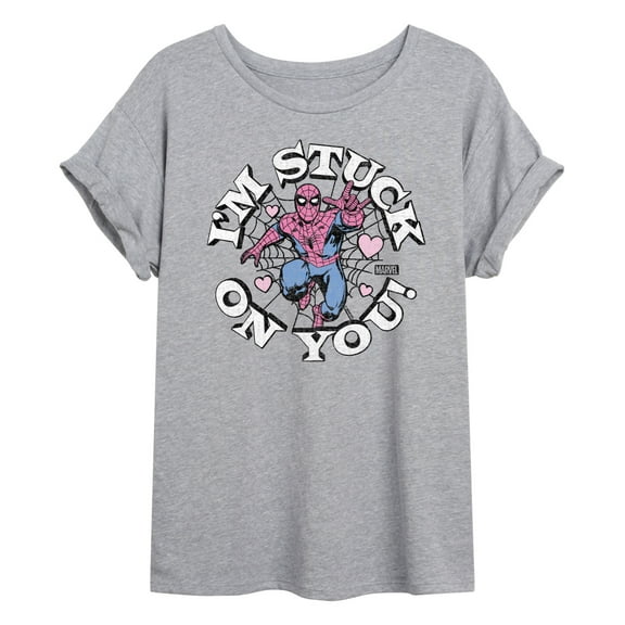 Marvel Spider-Man - Valentine I'm Stuck On You - Women's Oversized Graphic T-Shirt