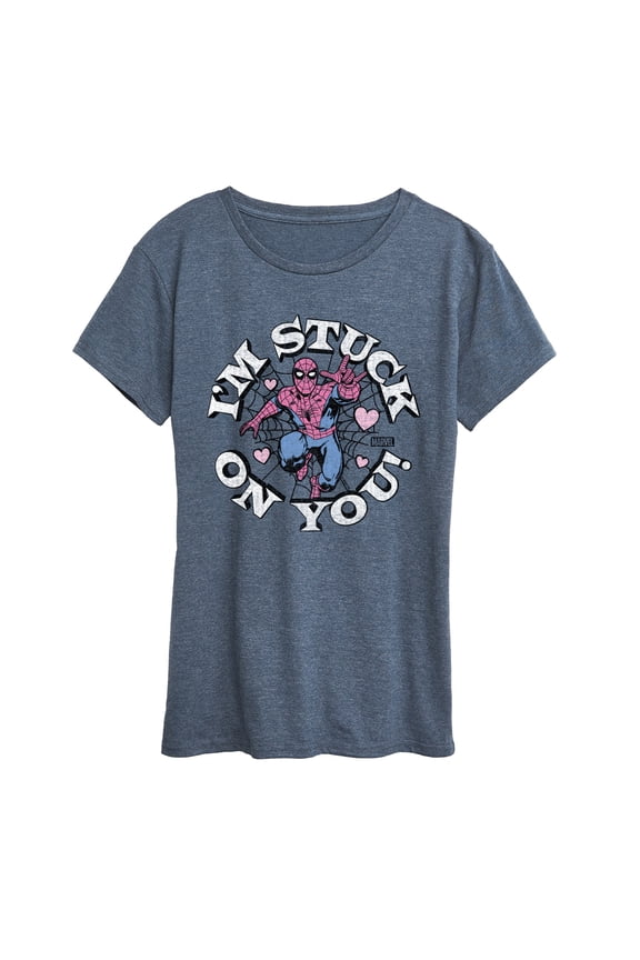 Spider-Man - Valentine I'm Stuck On You - Women's Short Sleeve Graphic T-Shirt