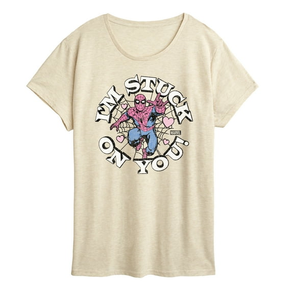 Marvel Spider-Man - Valentine I'm Stuck On You - Women's Short Sleeve Graphic T-Shirt