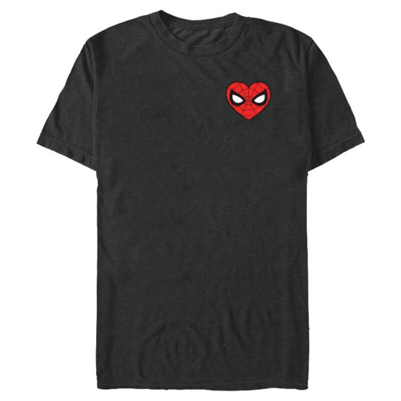 Marvel Spider-Man Valentine’s Day Love Classic Heart Mask - Short Sleeve Blended T-Shirt for Adults - Customized-Dark Heather