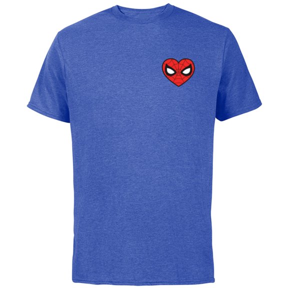 Marvel Spider-Man Valentine’s Day Love Classic Heart Mask - Short Sleeve Cotton T-Shirt for Adults - Customized-Royal Heather