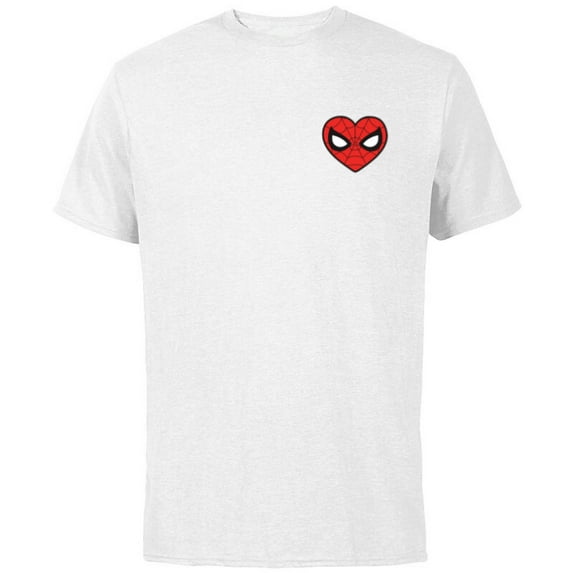 Marvel Spider-Man Valentine’s Day Love Classic Heart Mask - Short Sleeve Cotton T-Shirt for Adults - Customized-White