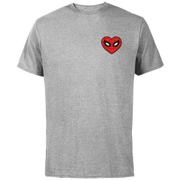 Marvel Spider-Man Valentine’s Day Love Sixties Heart Mask - Short Sleeve Cotton T-Shirt for Adults - Customized-Athletic Heather