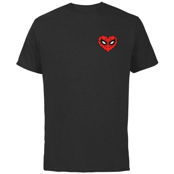 Marvel Spider-Man Valentine’s Day Love Sixties Heart Mask - Short Sleeve Cotton T-Shirt for Adults - Customized-Black