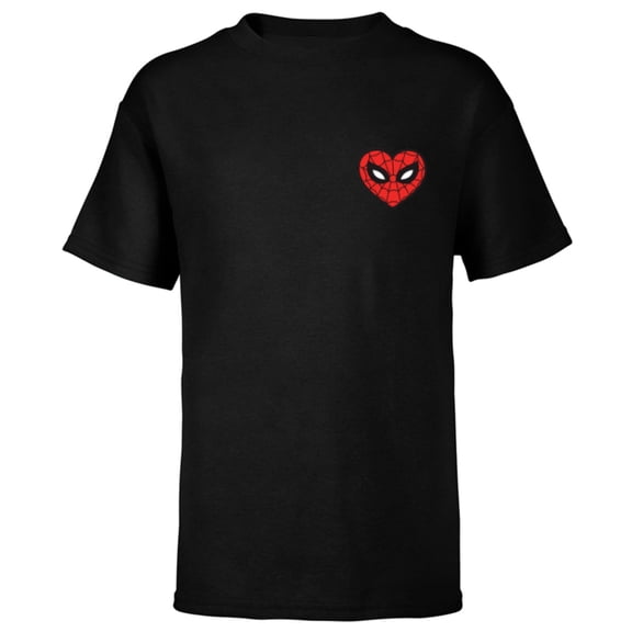 Marvel Spider-Man Valentine’s Day Love Sixties Heart Mask - Short Sleeve T-Shirt for Kids - Customized-Black