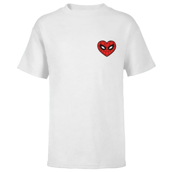 Marvel Spider-Man Valentine’s Day Love Sixties Heart Mask - Short Sleeve T-Shirt for Kids - Customized-White