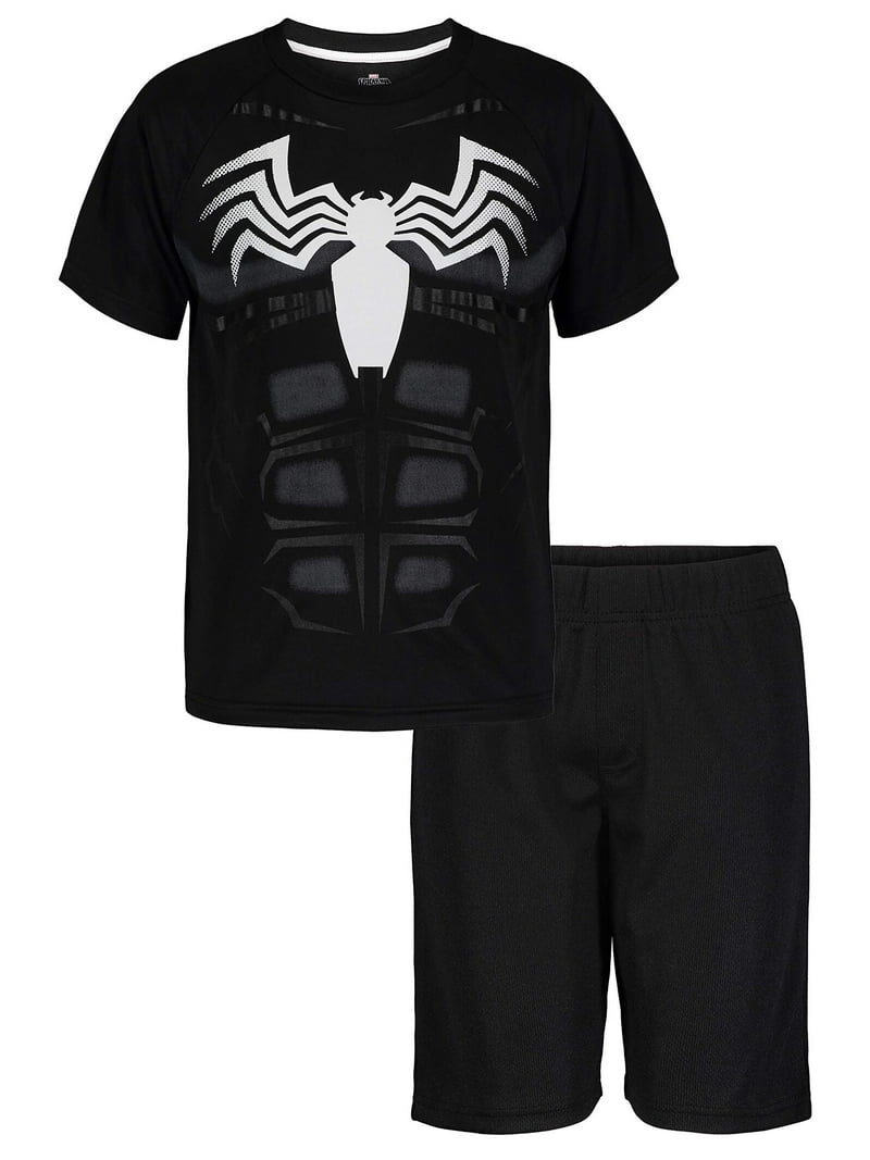 Marvel Spider-Man Venom Big Boys T-Shirt and Bike Shorts Mesh
