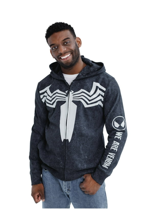 Spider-Man Venom Fleece Matching Family Zip Up Cosplay Hoodie Adult