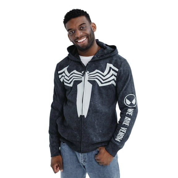 Marvel Spider-Man Venom Fleece Matching Family Zip Up Cosplay Hoodie Adult