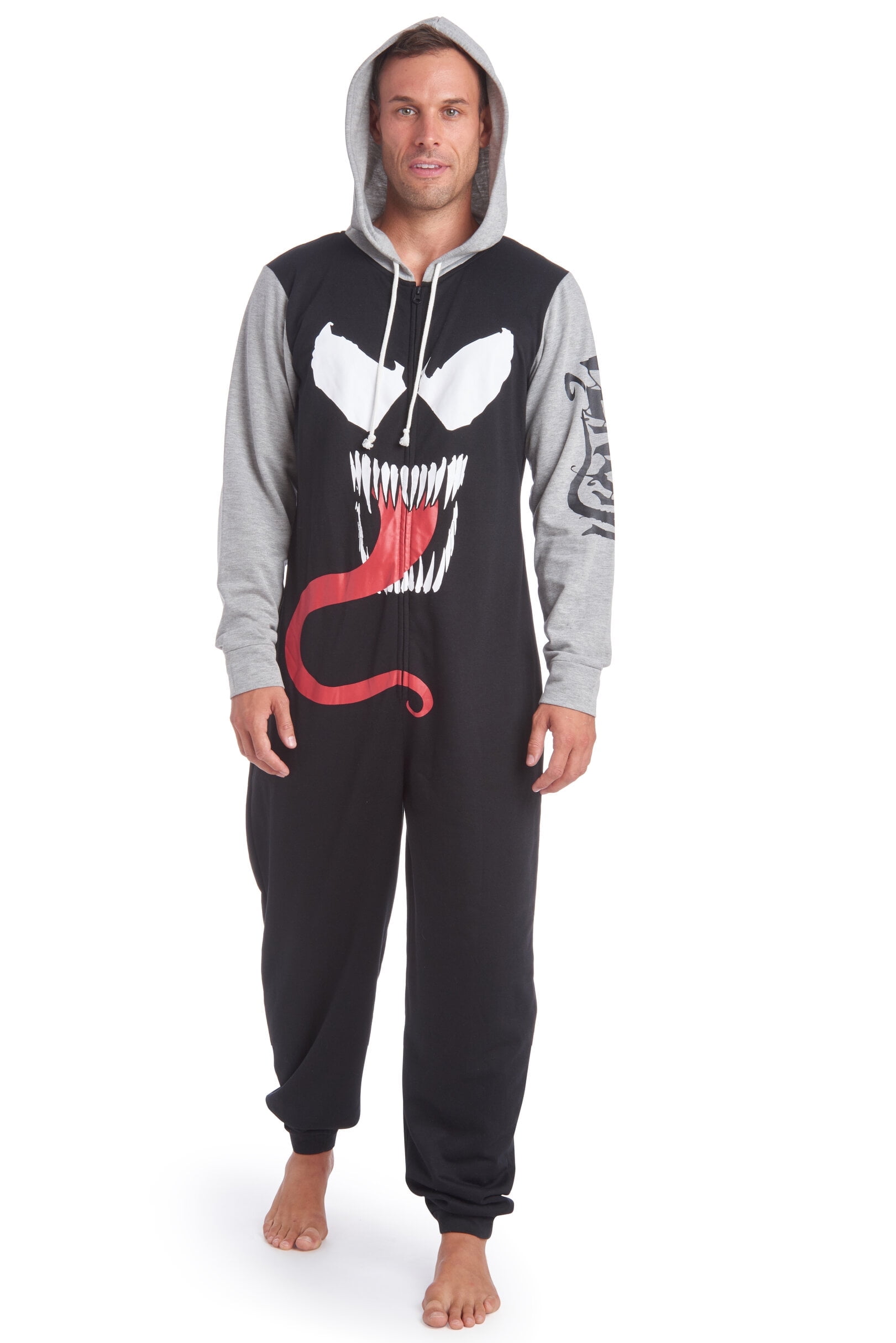 Marvel Spider Man Venom Fleece Zip Up Pajama Coverall Adult