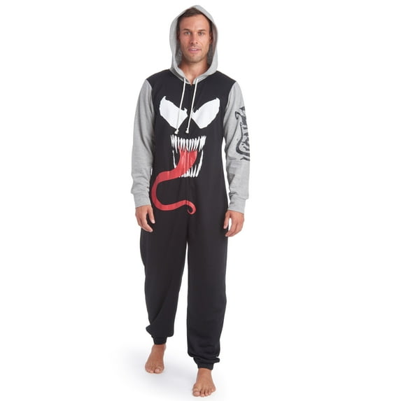 Marvel Spider-Man Venom Fleece Zip Up Pajama Coverall Adult