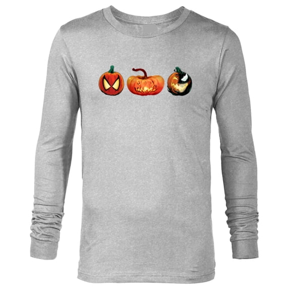 Marvel Spider-Man & Venom Halloween Pumpkin Jack-o’-Lanterns - Long Sleeve T-Shirt for Men - Customized-Athletic Heather