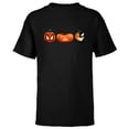 thumbnail image 1 of Marvel Spider-Man & Venom Halloween Pumpkin Jack-o’-Lanterns - Short Sleeve T-Shirt for Kids - Customized-Black, 1 of 5