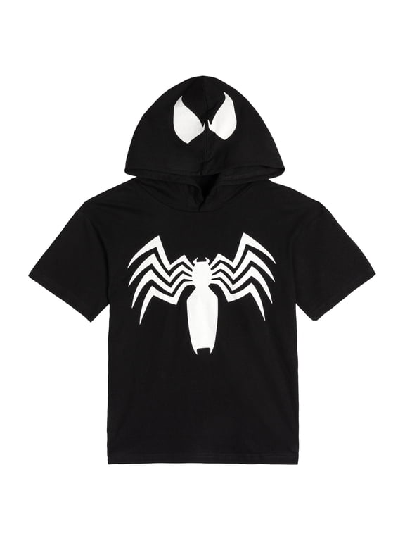 Spider-Man Little Kids' Boy or Girl Cosplay Hooded T-Shirt Venom Black