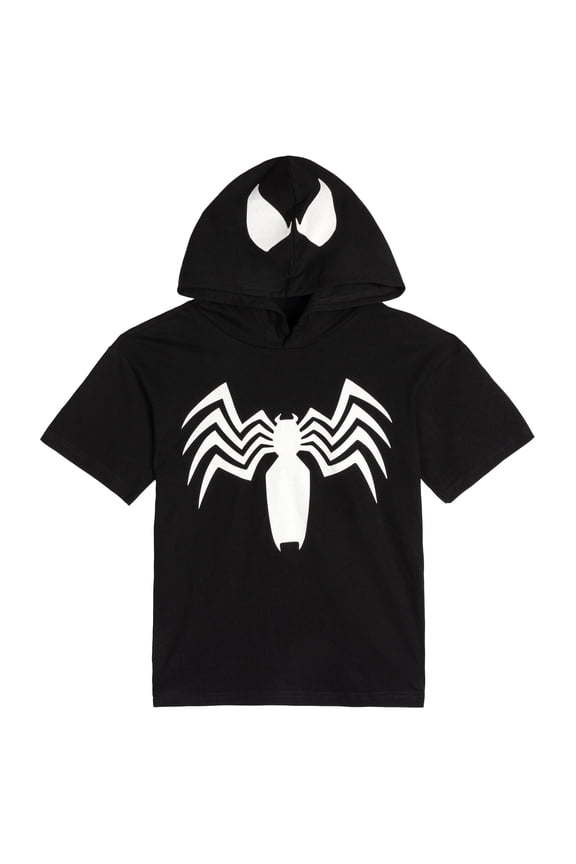 Spider-Man Little Kids' Boy or Girl Cosplay Hooded T-Shirt Venom Black