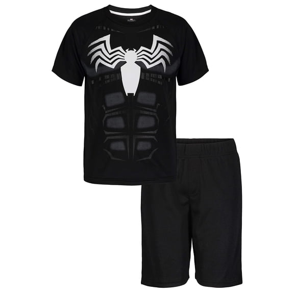 Marvel Spider-Man Little Kids' Boy or Girl Cosplay Athletic 2-Piece T-Shirt and Shorts Set Symbiote Spider Man