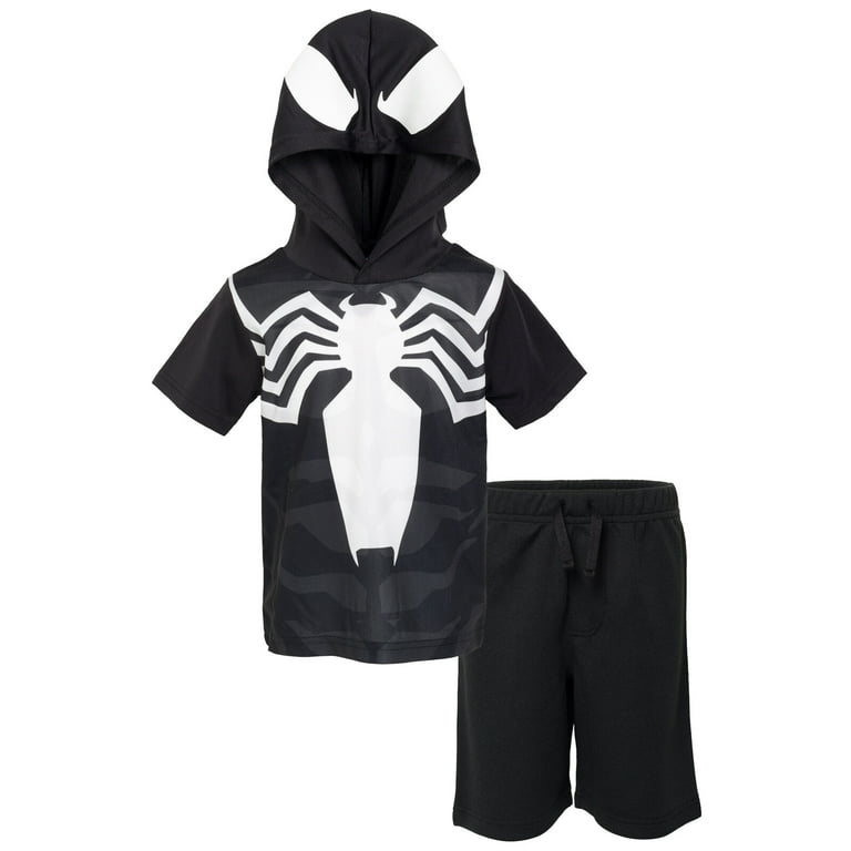 Mesh Set T-Shirt Shorts Venom Toddler Spider-Man Outfit to Marvel Athletic Boys Toddler Big Kid