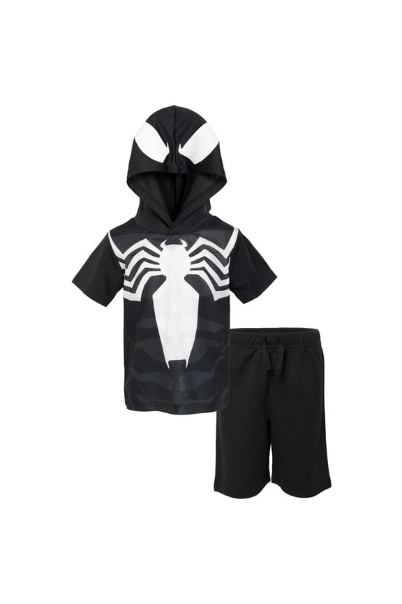 Spider-Man Venom Toddler Boys Athletic T-Shirt Mesh Shorts Outfit Set Toddler to Big Kid
