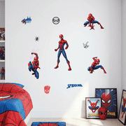 Marvel Spider-Man Wall Decals - Set of 10 Removable Vinyl Stickers for Kids Bedroom Playroom Bathroom - Peel and Stick Room D cor