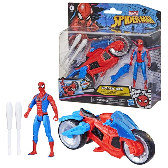 Marvel Spider-Man Web Blast Cycle Action Figure for Kids Ages 4 and Up
