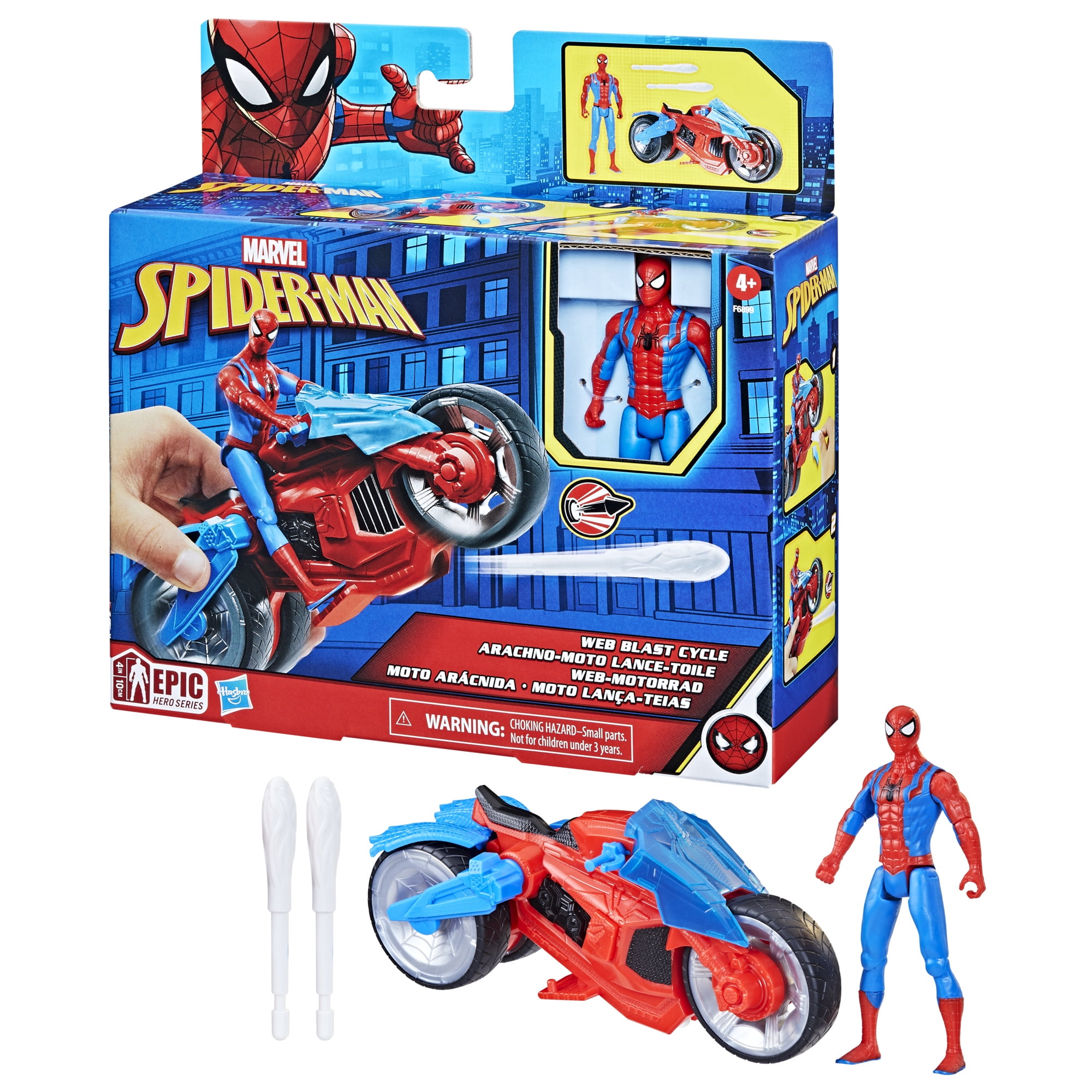  Marvel Spider-Man Car Playset with Blast Feature and Action  Figure for Kids Ages 4 and Up : Toys & Games